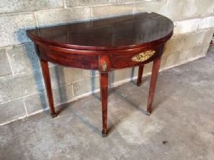 Antico Tavolino da Gioco Impero a Mezzaluna